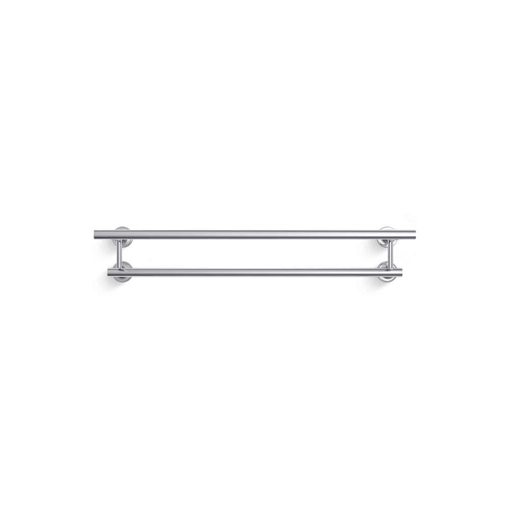 Vibrant Brushed Moderne Brass Wall-Mounted Towel Shelf