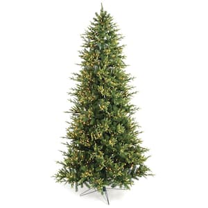 9 ft. Green Slim Pine Artificial Prelit Christmas Tree with LED Lights