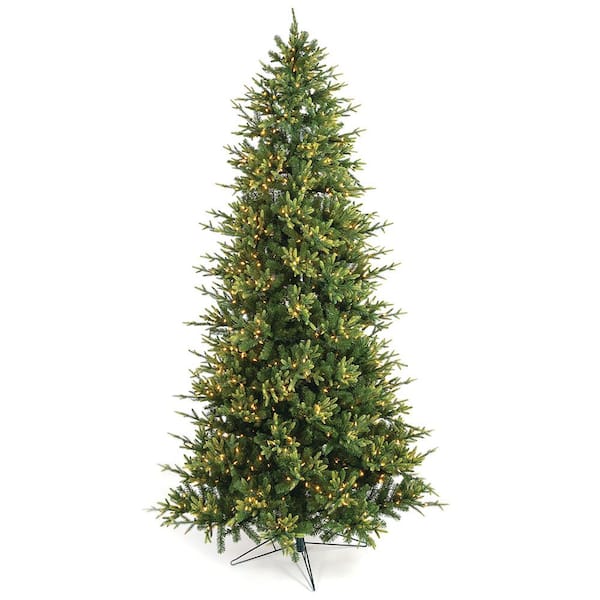 SULLIVANS 9 ft. Green Slim Pine Artificial Prelit Christmas Tree with LED Lights