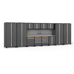 Pro Series 14-Piece 18-Gauge Steel Garage Storage System in Gray (256 in. W x 85 in. H x 24 in. D)