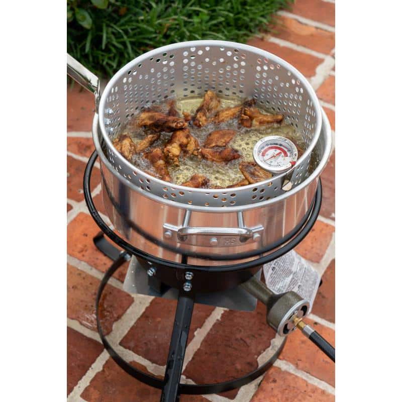 King Kooker 12" Black Propane Outdoor Cooker with Aluminum Fry Pan