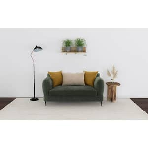 Jade 64 in. Green Chenille Upholstered 2-Seater Modern Track Arm Loveseat