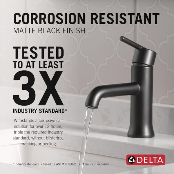 Trinsic Single Hole Single-Handle Bathroom Faucet with Metal Drain Assembly in Matte Black Trinsic Single Hole Single-Handle Bathroom Faucet with Metal Drain Assembly in Matte Black