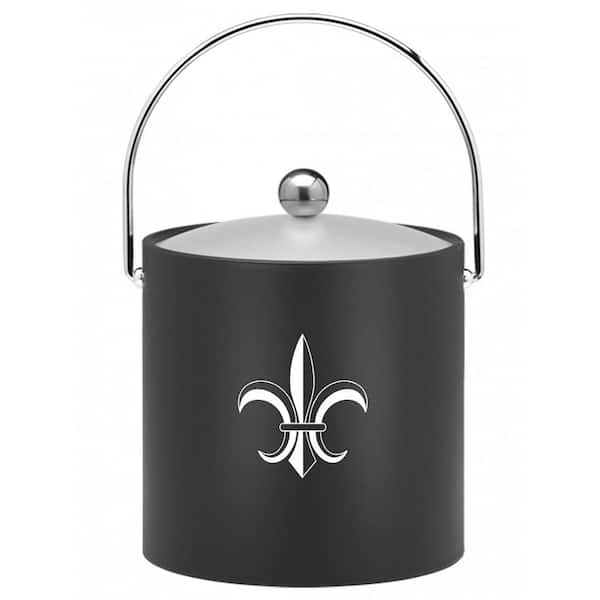 Kraftware Kasualware Fleur de Lis 3 Qt. Ice Bucket in Black
