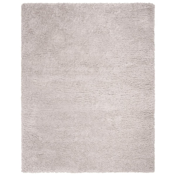 Flokati Shag 7 ft. x 9 ft. Silver Solid Color Gradient Area Rug
