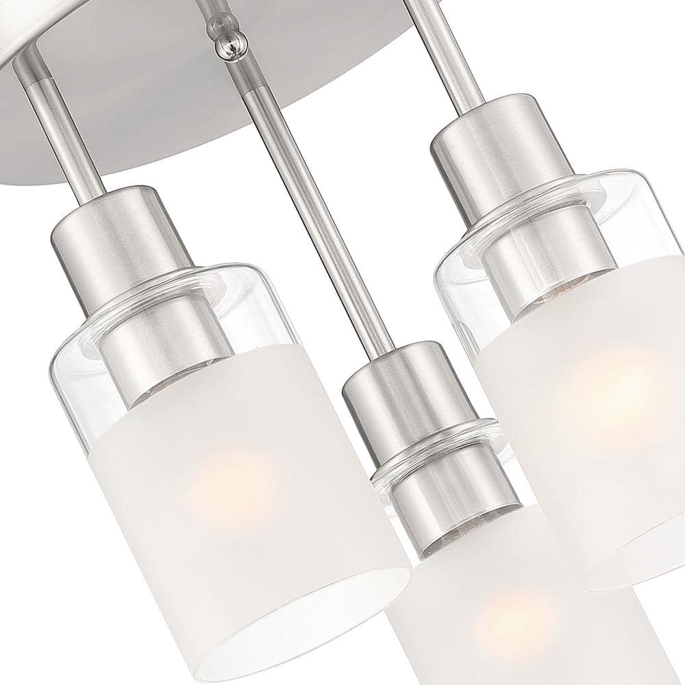 Cedar Lane 11" Brushed Nickel Semi-Flush Ceiling Light with Glass Accents