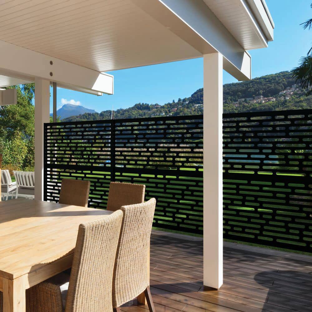 Black Rectangular Polypropylene UV Resistant Decorative Screen Panel