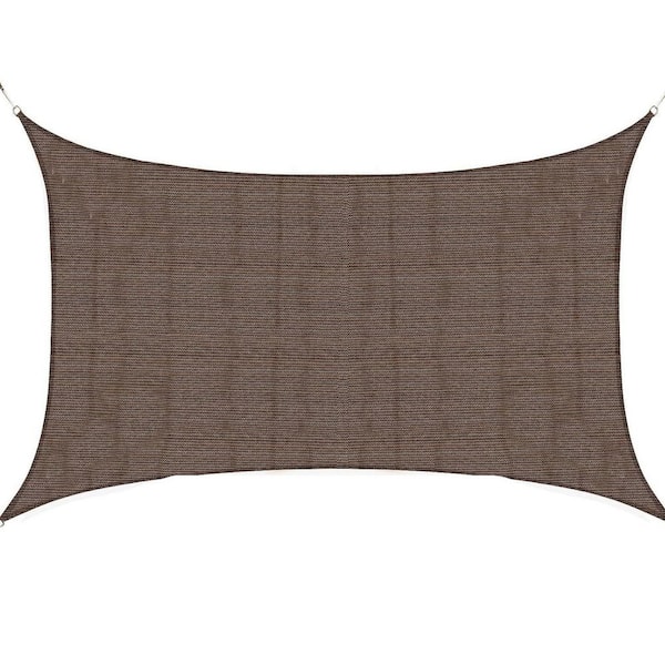 20ft x 26ft Beige Rectangular Sun Shade Sail with UV Block and Double-Webbing for Patio and Backyard