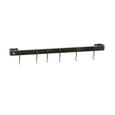Enclume Handcrafted 48 In Hammered Steel Wall Rack Utensil Bar With 12 Hooks Wr5 Hs - Pot Rack Wall Hook