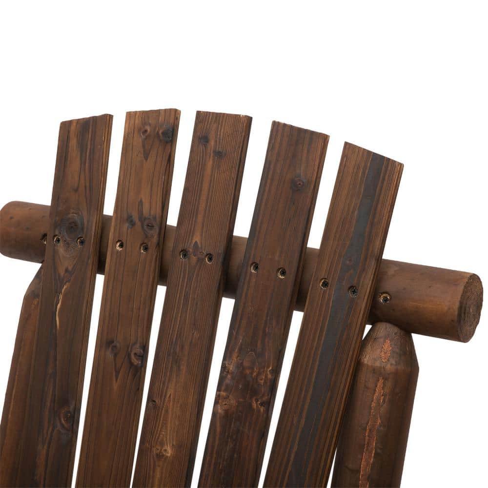 Rustic Twin-Seater Adirondack Bench with Integrated Table