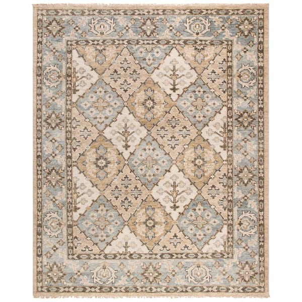 Samarkand 9 ft. x 12 ft. Beige/Light Blue Oriental Area Rug