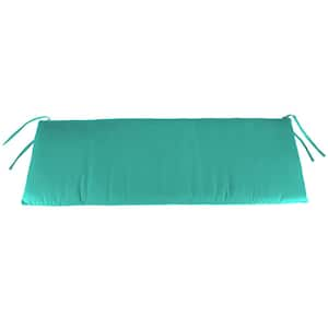 36 in. L x 16 in. W x 3 in. T Outdoor Bench Cushion in Blue Turquoise