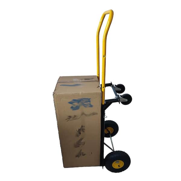 1.8 cu. ft. Metal Garden Cart, 2-Large and 2-Small Wheels, Yellow