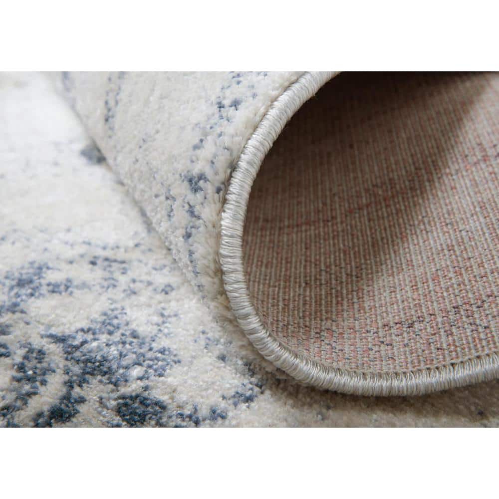 Navy Blue Braided Synthetic 8' x 10' Easy Care Area Rug