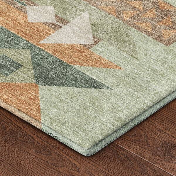 Mayfield Premium Machine Washable Abstract AMF2499 Sage 9 ft. x 12 ft. Area Rug
