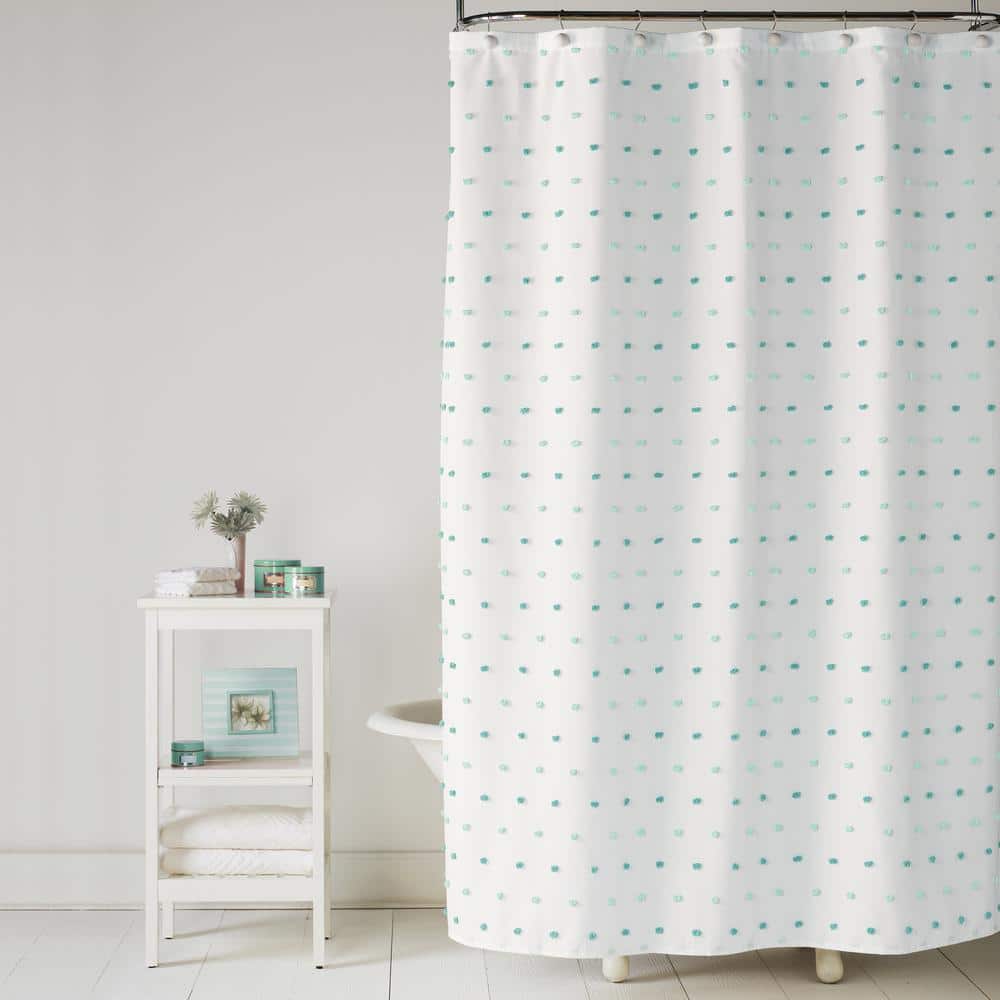 Aqua Splatter Fabric Shower Curtain Details about   SKL HOME by Saturday Knight Ltd 