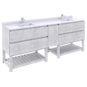 Formosa 82 in. W x 20 in. D x 34.1 in. H Double Bath Vanity Cabinet without Top with Open Bottom in Rustic White