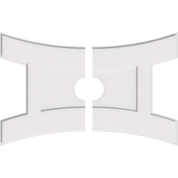 Ekena Millwork 38 in. W x 25-3/8 in. H x 5 in. ID x 1 in. P Haven Architectural Grade PVC Contemporary Ceiling Medallion (2-Piece)
