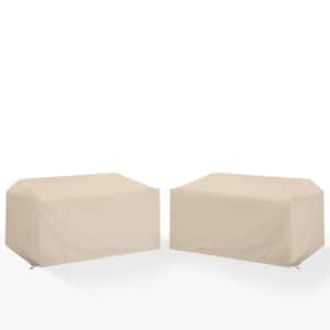 2-Pieces Tan Outdoor Loveseat Furniture Cover Set