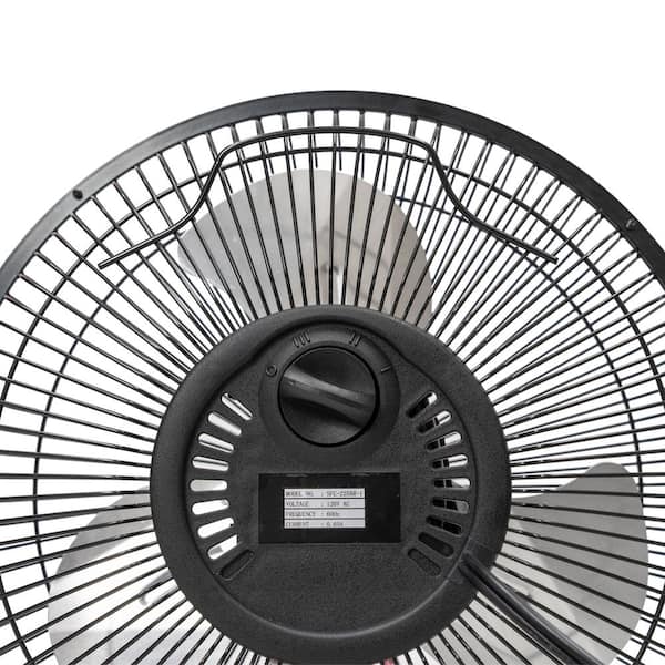 Commercial Electric - 9 in. 3-Speed High Velocity Floor Fan in Black With Wall Mount Bracket