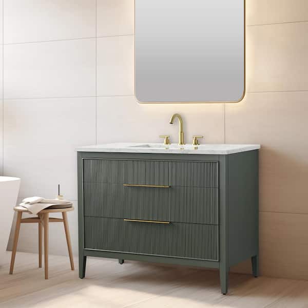 Misapon　　AVEDA SUDIO Emma 42 in. W Bath Vanity in Vintage Green with