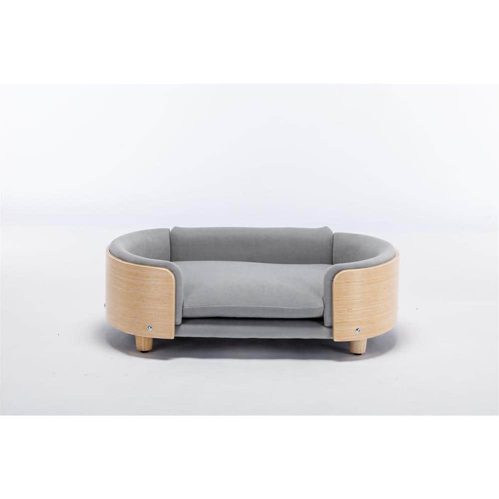 Scandinavian Style Elevated Dog Bed Pet Sofa With Solid Wood Legs and Bent Wood Back for Small  to Medium Pet price history on PriceWatchPro