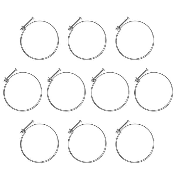 6 in. Double Wire Adjustable Carbon Steel Hose Clamp for Dust Collection Hose, Dryer Vent Hose, Leaf Vacuum Hose, 10PK