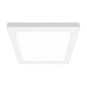 7 in. White Square New Ultra-Low Profile Integrated LED Flush Mount Light 3 CCT Selectable