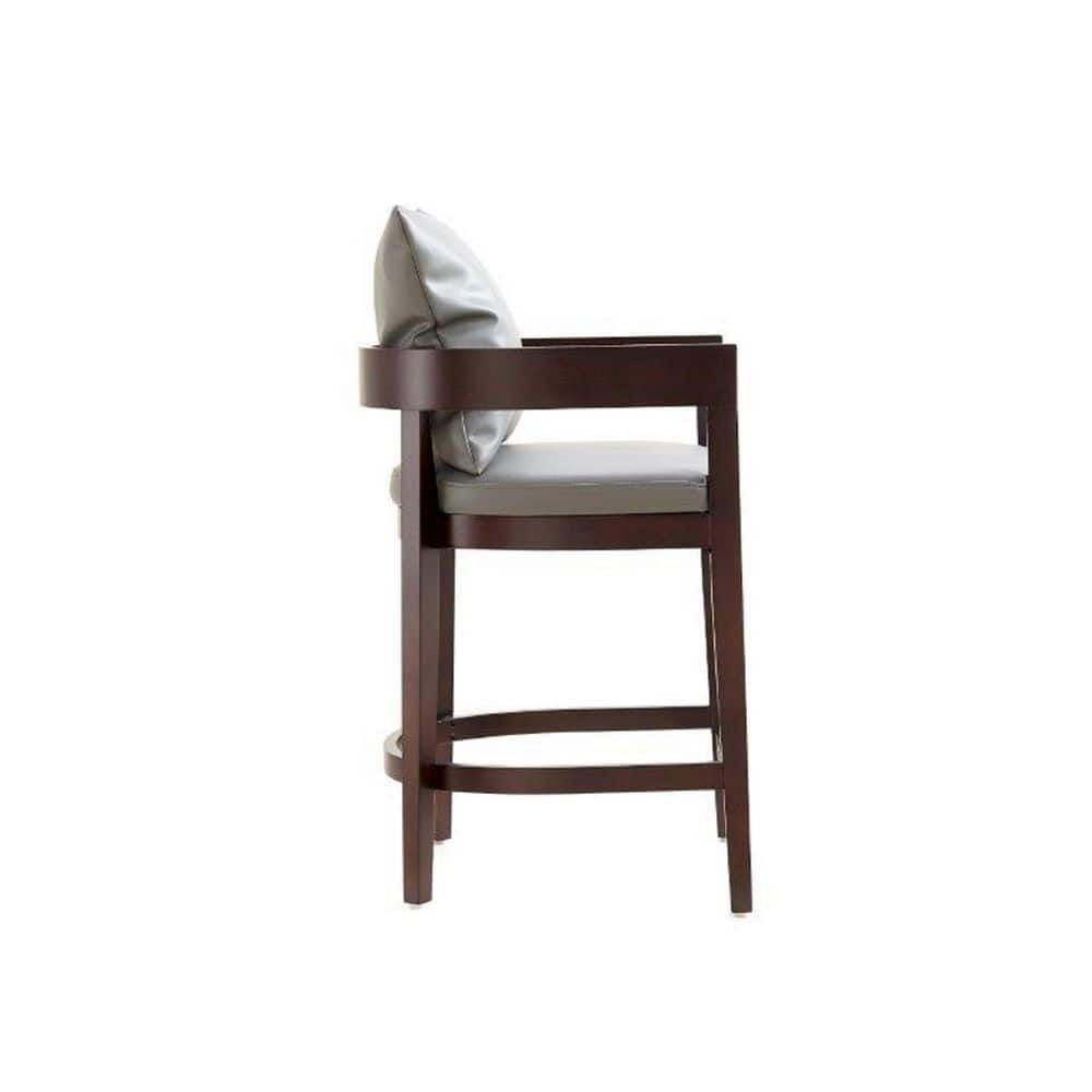 Ritz Gray Faux Leather and Beech Wood Counter Stool
