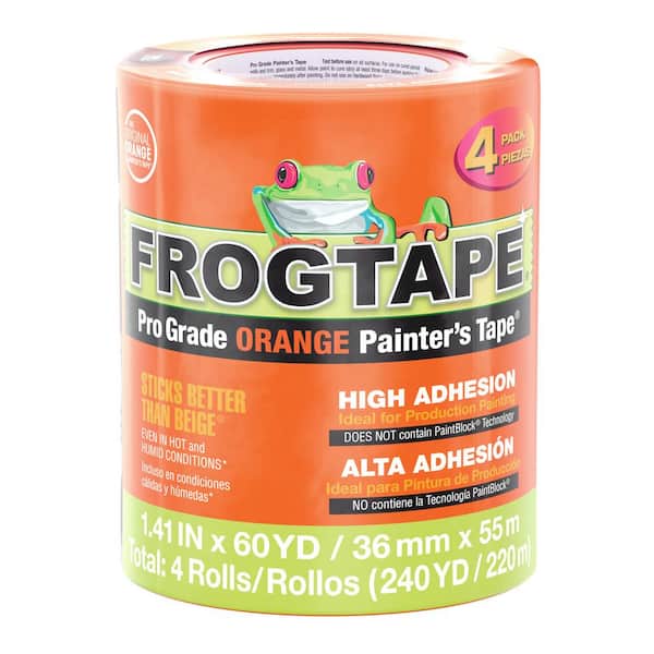 FrogTape Pro Grade Orange 1.41 in x 60 yds Painter's Tape 4-Pack 242808 -  The Home Depot