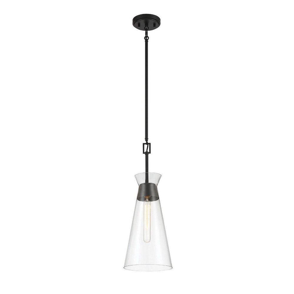 Matte Black Mid-Century Modern Glass Pendant Light