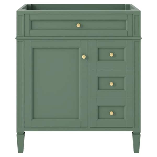 EPOWP 29.3 in. W x 18 in. D x 33 in. H Bath Vanity Cabinet without Top in Green with with 2 Drawers and a Tip-out Drawer