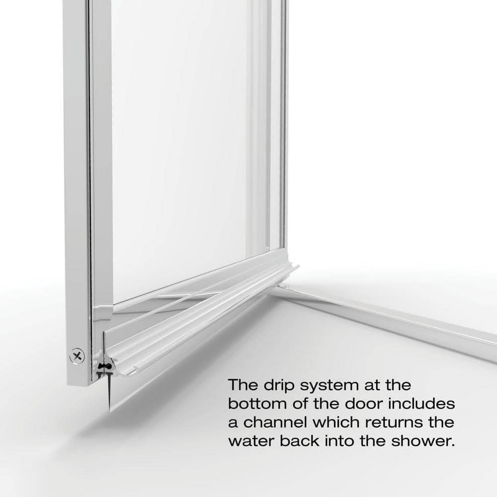Sopora 67" High Silver Framed Pivot Shower Door