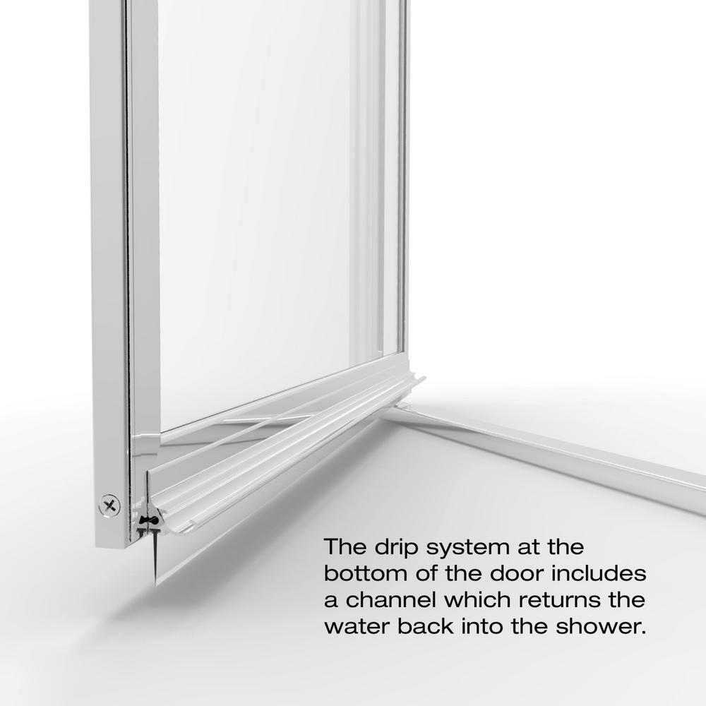 Sopora 37" x 67" Chrome Framed Pivot Shower Door
