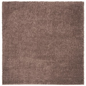 August Shag Taupe 7 ft. x 7 ft. Square Solid Area Rug