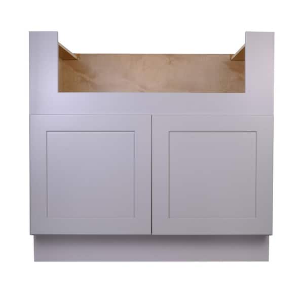 Bremen Cabinetry Bremen 36 in. W x 24 in. D x 34.5 in. H Gray Plywood Assembled Farm Sink Base Kitchen Cabinet with Soft Close