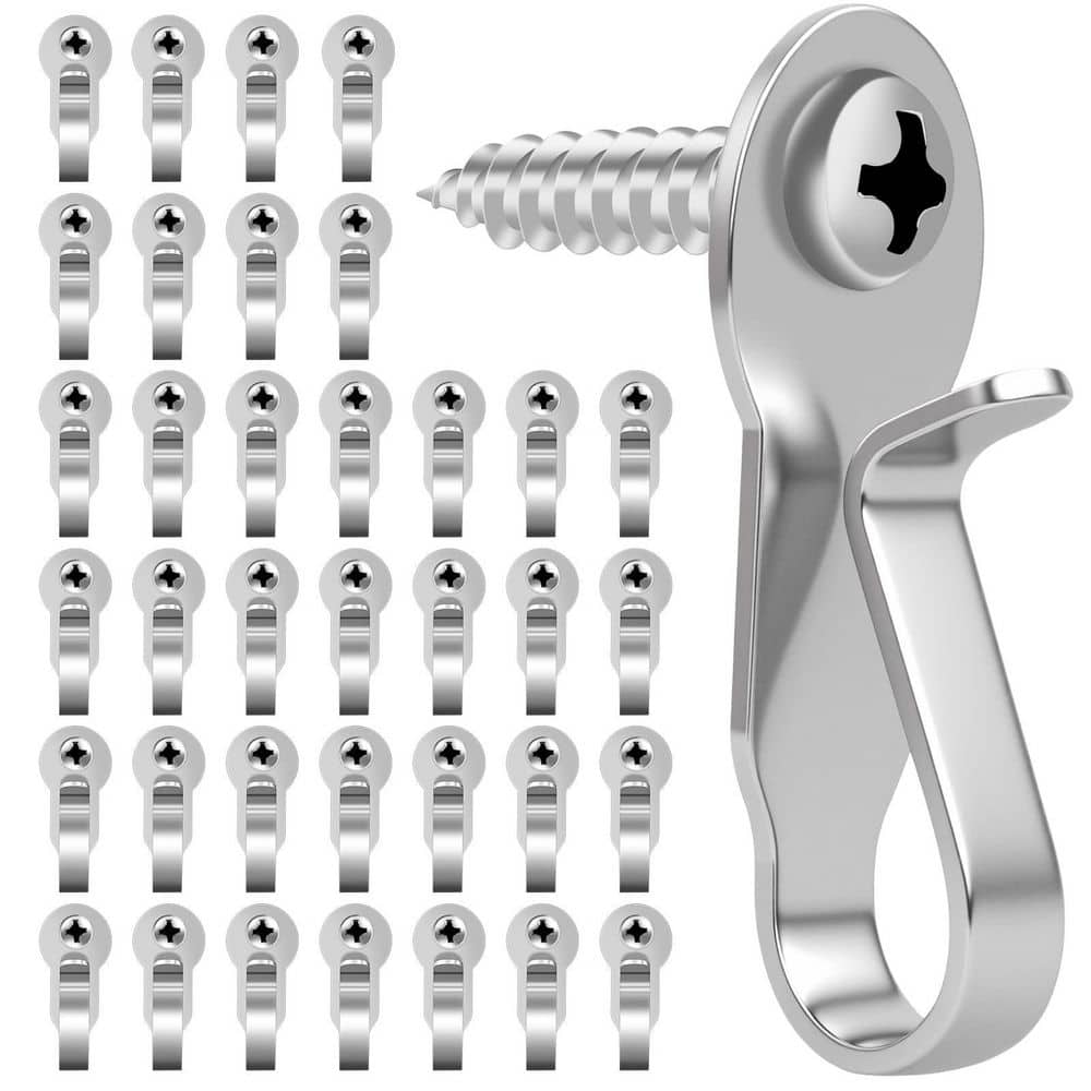 36-Pack Silver Stainless Steel Screw-In Light Hanger Hooks for Outdoor String Lights, Christmas and Holiday Decor price history on PriceWatchPro