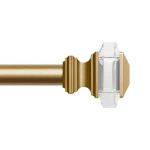 Prism 66 in. - 120 in. Adjustable Length 1 in. Dia Single Curtain Rod Kit in Gold with Finial