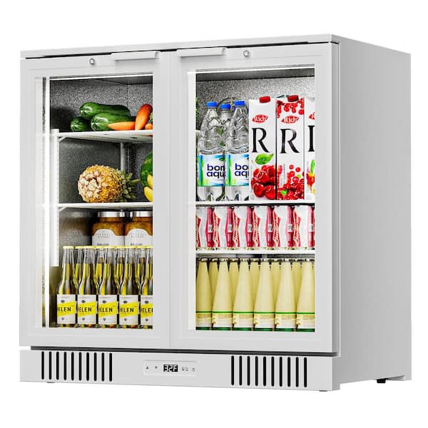 35.43 in. W 7.4 cu. ft. Single Zone Counter Height Back Bar Cooler Beverage Refrigerator with LED Lighting in White