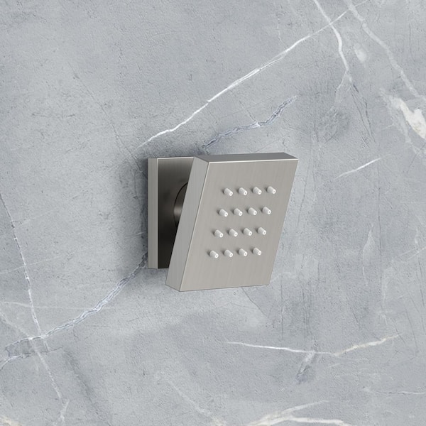 ZenithRain 1 Body-Spray Single Handle 1-Spray Tub and Shower Faucet 1.8 GPM in. Brushed Nickel Valve Not Included