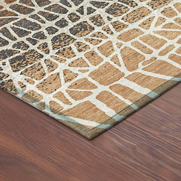 Chantille Machine Washable Indoor/Outdoor Abstract ACN2404 Copper 5 ft. x 7 ft. 6 in. Area Rug