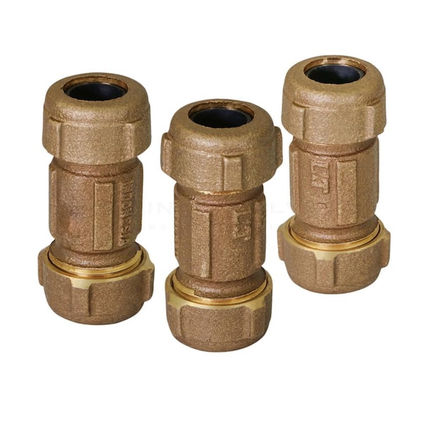 The Plumber's Choice Brass Compression Coupling Fitting, with