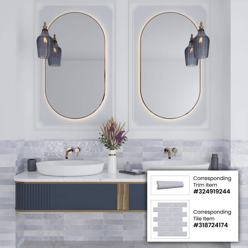 Lavanda Blue Polished Ceramic Subway Tile 2.58 x 8 Inch
