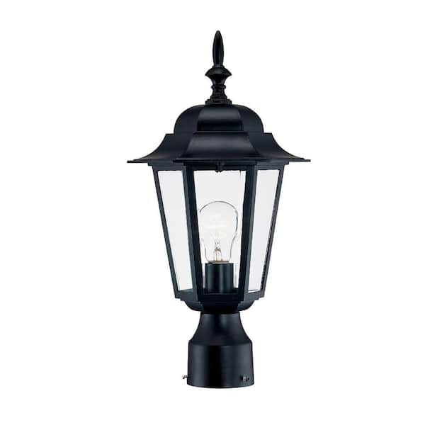 Camelot 1-Light Matte Black Outdoor Post-Mount Fixture