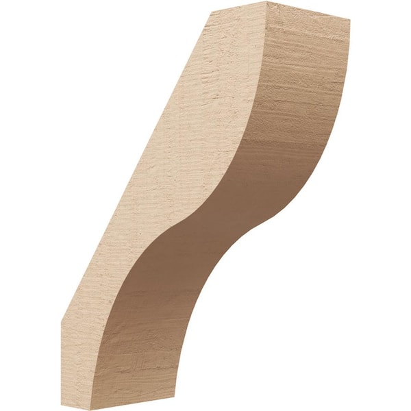 Ekena Millwork 5 in. x 16 in. x 12 in. Geneva Rough Cedar Woodgrain Timberthane Polyurethane Knee Brace, Primed
