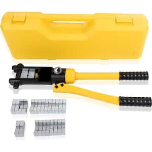 16T Hydraulic Cable Crimping Tool 0.87 in. Stroke with 9 AWG to 600 MCM and 13-Pairs of Die Sets, YQK-300