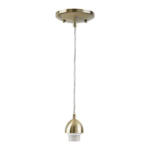 1-Light Antique Brass Adjustable Mini Pendant