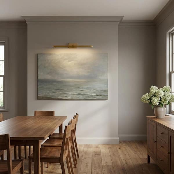 Lamont 30 in. W x 2.375 in. H Aged Iron Traditional LED Picture Light with Frosted Acrylic Lens