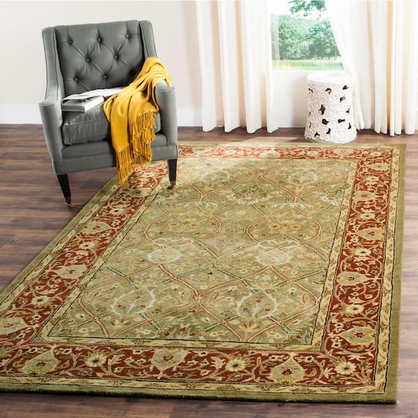 Persian Legend Light Green/Rust 9 ft. x 12 ft. Border Area Rug