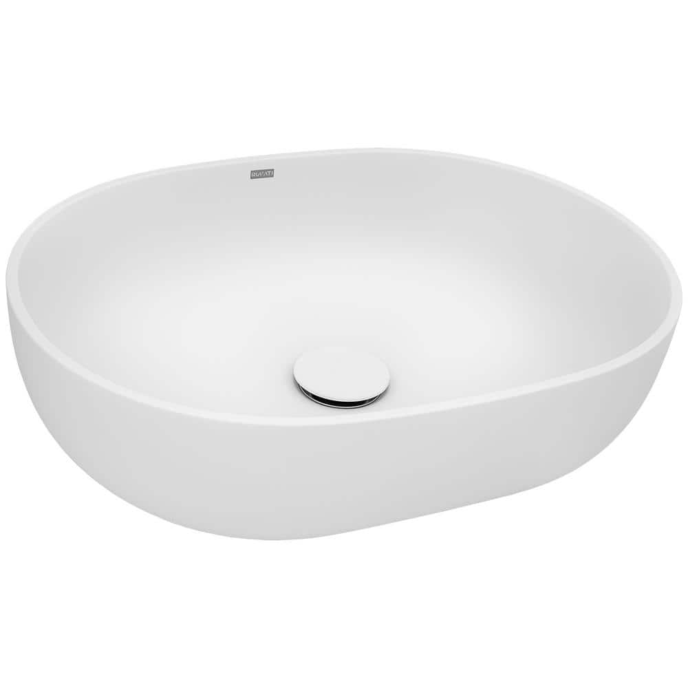 Ruvati 28" White Stone Above-Counter Vessel Sink